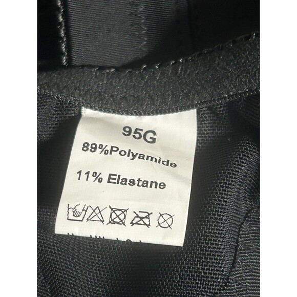 Unbranded Size 95G Bra Black Rose Embroidered Front Opening Strap Eye Hooks - Picture 6 of 8